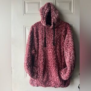 Women's Plush Burgundy Hoodie